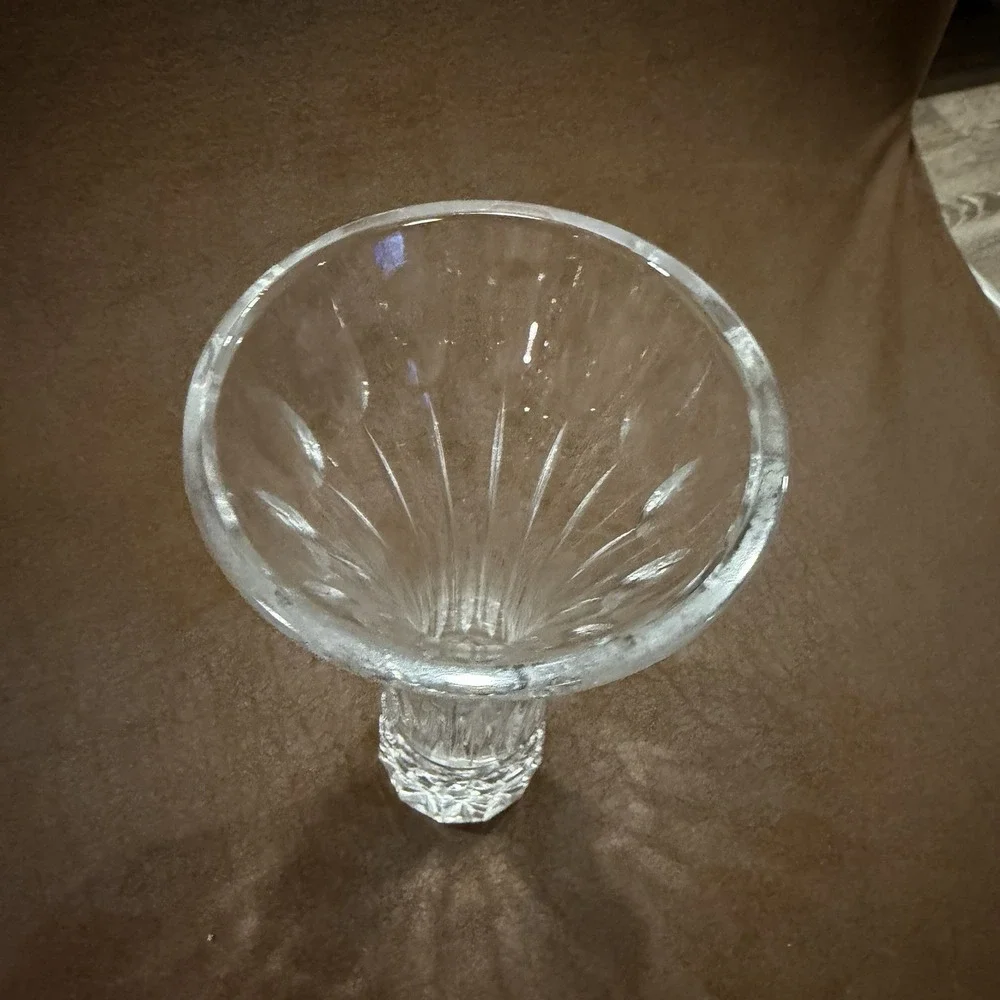 Vintage Lead Crystal Trumpet Bud Vase 7